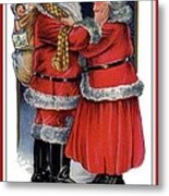 Vintage Mr And Mrs Claus #1 Metal Print