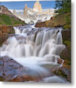 Waterfall In Los Glaciares Np Metal Print