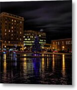 Wausau After Dark At Christmas Metal Print