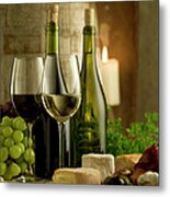 White And Red Wine In A French Style #1 Metal Print