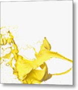 Yellow Paint Splashing #1 Metal Print