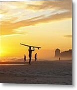 12002 Orange Beach Sunset Metal Print