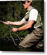 A Fly-fisherman In The Truckee River #15 Metal Print