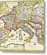 1657 Jansson Map Of The Empire Ofcharlemagne Geographicus Carolimagni Jansson 1657 Metal Print