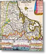 1710 De La Feuille Map Of The Netherlands Belgium And Luxembourg Geographicus 17provinces Laveuille Metal Print
