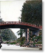 1870 Sacred Bridge Of Nikko Japan Metal Print