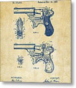 1887 Howe Revolver Patent Artwork - Vintage Metal Print