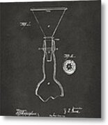 1891 Bottle Neck Patent Artwork Gray Metal Print