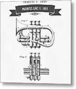 1901 Cornet Patent Drawing Metal Print