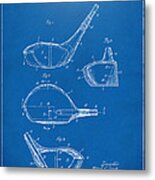 1926 Golf Club Patent Artwork - Blueprint Metal Print