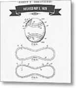 1928 Baseball Patent Drawing Metal Print