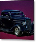 1934 Ford 3 Window Coupe Hot Rod Metal Print
