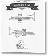 1940 Trumpet Patent Drawing Metal Print
