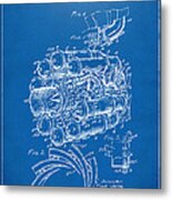 1946 Jet Aircraft Propulsion Patent Artwork - Blueprint Metal Print