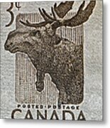 1953 Canada Moose Stamp Metal Print