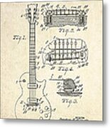 1955 Gibson Les Paul Patent Drawing Metal Print