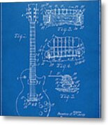 1955 Mccarty Gibson Les Paul Guitar Patent Artwork Blueprint Metal Print