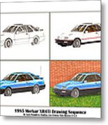 1985 Merkur Xr4ti Drawing Sequence Metal Print