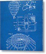 1987 Hot Air Balloon Patent Artwork - Blueprint Metal Print