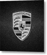 1996 Porsche 911 Emblem -0800bw55 Metal Print