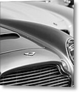 1966 Aston Martin Db6 Hood Emblem -1176bw Metal Print
