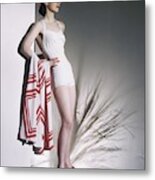 A Model Wearing A Bathing Suit #2 Metal Print