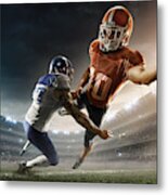 American Football Player Being Tackled #2 Metal Print