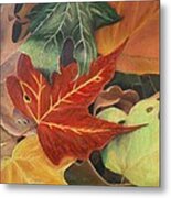 Autumn Leaves In Layers Metal Print