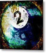 2 Ball Billiards Abstract Metal Print