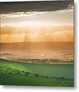 Beautiful English Countryside Landscape Over Rolling Hills #2 Metal Print