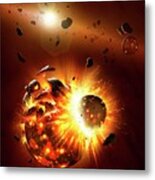 Collisions In A Protoplanetary Disc #2 Metal Print