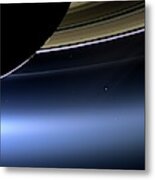 Earth And Moon From Saturn #2 Metal Print