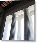 Lincoln Stained Glass And Columns #2 Metal Print
