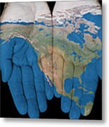 North America In Our Hands Metal Print