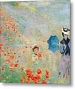 Poppies At Argenteuil Metal Print