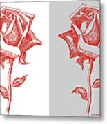 2 Red Roses Poster Metal Print