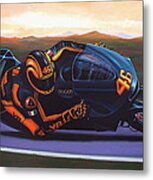 Valentino Rossi On Ducati Metal Print