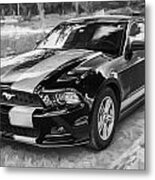 2014 Ford Mustang Painted Bw Metal Print