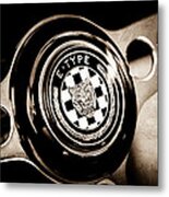 1967 Jaguar E-type Series I 4.2 Roadster Steering Wheel Emblem #3 Metal Print