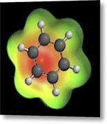 Benzene Aromatic Hydrocarbon Molecule #3 Metal Print
