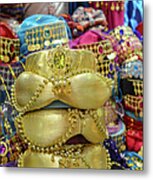 Colorful Fez Hats And Slippers Clothing In Istanbul Turkey #3 Metal Print