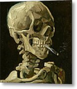 Head Of A Skeleton With A Burning Cigarette #10 Metal Print