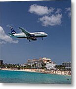 Jetblue Landing At St Maarten #3 Metal Print