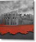 Poppies Tower Of London Collage #3 Metal Print