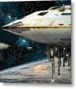 Spaceships Invading Earth #3 Metal Print