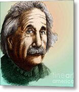 Albert Einstein, German-american Metal Print