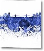 Budapest Skyline In Watercolor On White Background #5 Metal Print