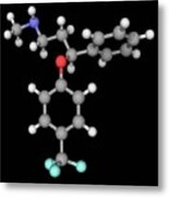 Fluoxetine Drug Molecule #4 Metal Print