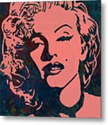 Marilyn Monroe Stylised Pop Art Drawing Sketch Poster #4 Metal Print