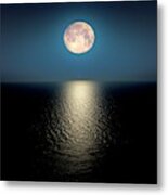 Moon Over The Ocean #4 Metal Print